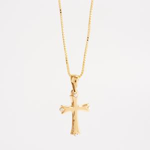 14kt. Gold Over Sterling Silver Gothic Cross Necklace