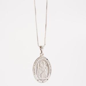Sterling Silver Saint Christopher Medal Necklace