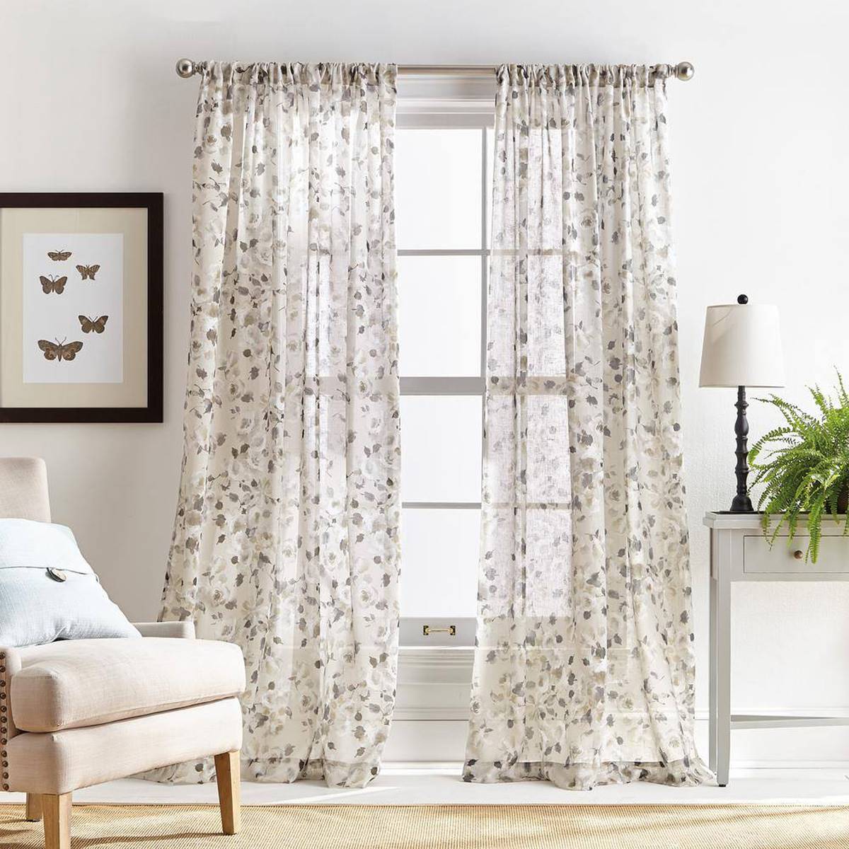 Martha Stewart Annabelle Pole Top Panel Curtain