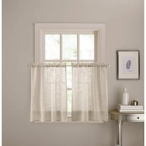 DKNY Classic Linen Kitchen Curtain Pair