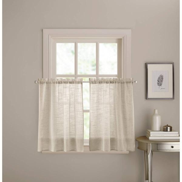 DKNY Classic Linen Kitchen Curtain Pair