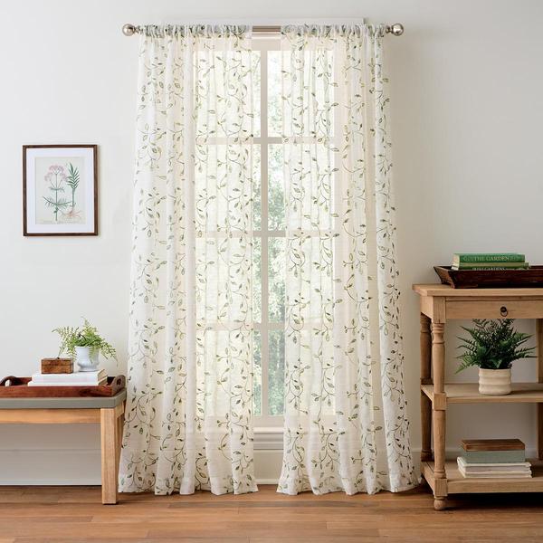 Martha Stewart Durham Embroidered Panel Curtain
