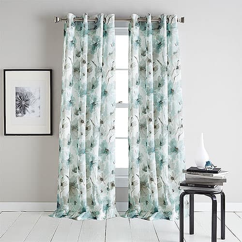 DKNY Modern Bloom Print Sheer Grommet Curtain Panel