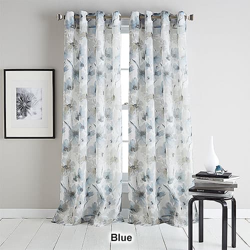 DKNY Modern Bloom Print Sheer Grommet Curtain Panel