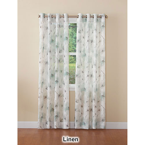 DKNY Modern Bloom Print Sheer Grommet Curtain Panel
