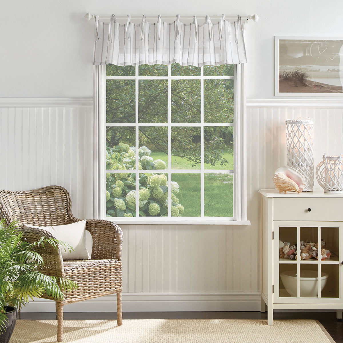 Martha Stewart Laguna Tier And Valance Curtain Set