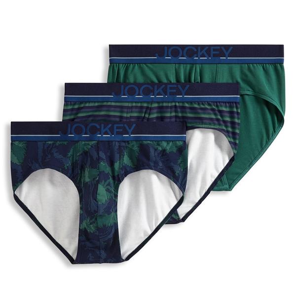 Mens Jockey(R) 3pk. True Style Briefs  - Blue/Green alternate view