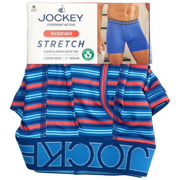 Mens Jockey(R) Hanging Striped Boxer Briefs - Orange/Light Blue alternate view
