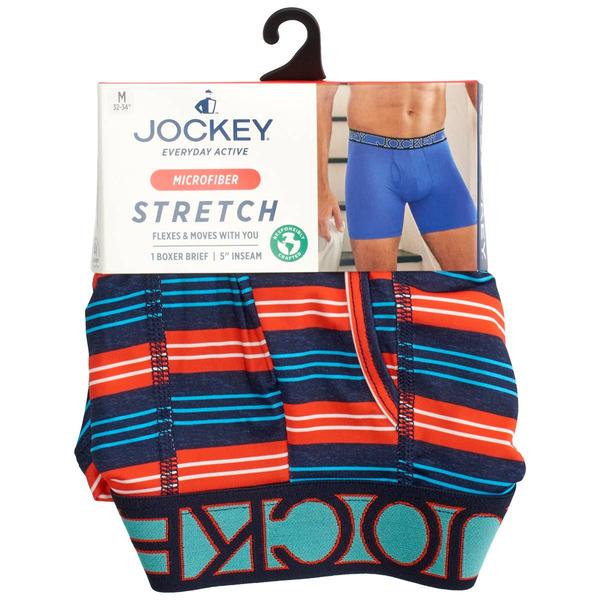 Mens Jockey(R) Striped Hanging Boxer Briefs - Orange/Navy alternate view