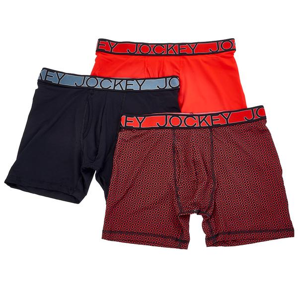 Mens Jockey(R) 3pk. Active Micro Boxer Briefs - Red