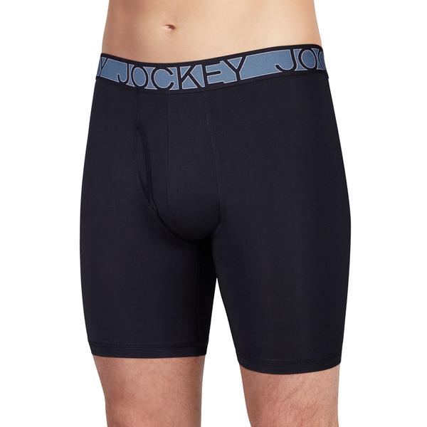 Mens Big Jockey(R) 2pk. Active Long Leg Boxer Briefs - Black/Red alternate view