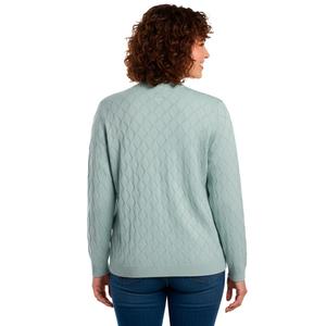 Plus Size Kasper Long Sleeve Diamond Stitch Pockets Cardigan alternate view