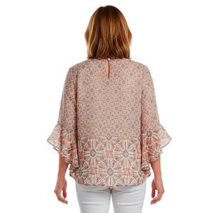 Womens Kasper 3/4 Flounce Sleeve Dandelion Floral Blouse alternate view