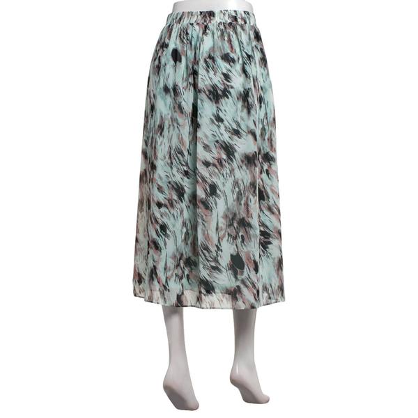 Womens Kasper Pull On Pleated Blurred Brushstroke Midi Skirt alternate view