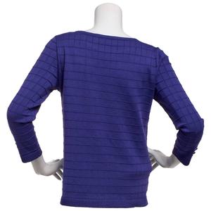 Womens Kasper Long Button Clasp Sleeve Texture Sweater alternate view