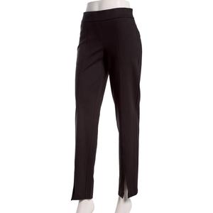 Womens Kasper Pull On Solid Straight Leg Front Hem Slit Pants