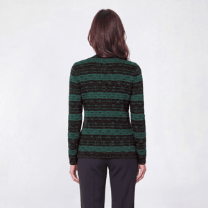 Womens Kasper Long Sleeve Textured Stripe Cardigan alternate view