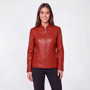 Plus Size Kasper Long Sleeve Zipper Solid Motorcycle Jacket