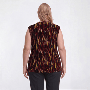Plus Size Kasper Cap Sleeve Cowl Neck Abstract Dot Blouse alternate view