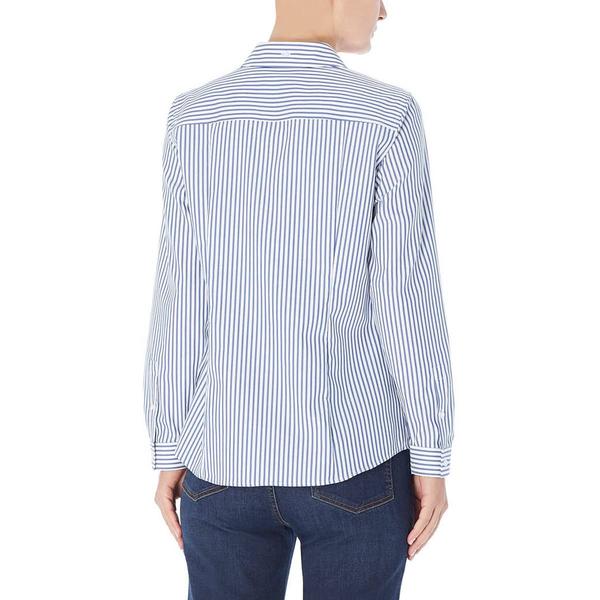 Petite Jones New York Stripe V-Neck Casual Button Down Top alternate view