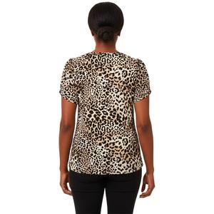 Petite AK Anne Klein Short Tulip Sleeve Leopard Blouse alternate view