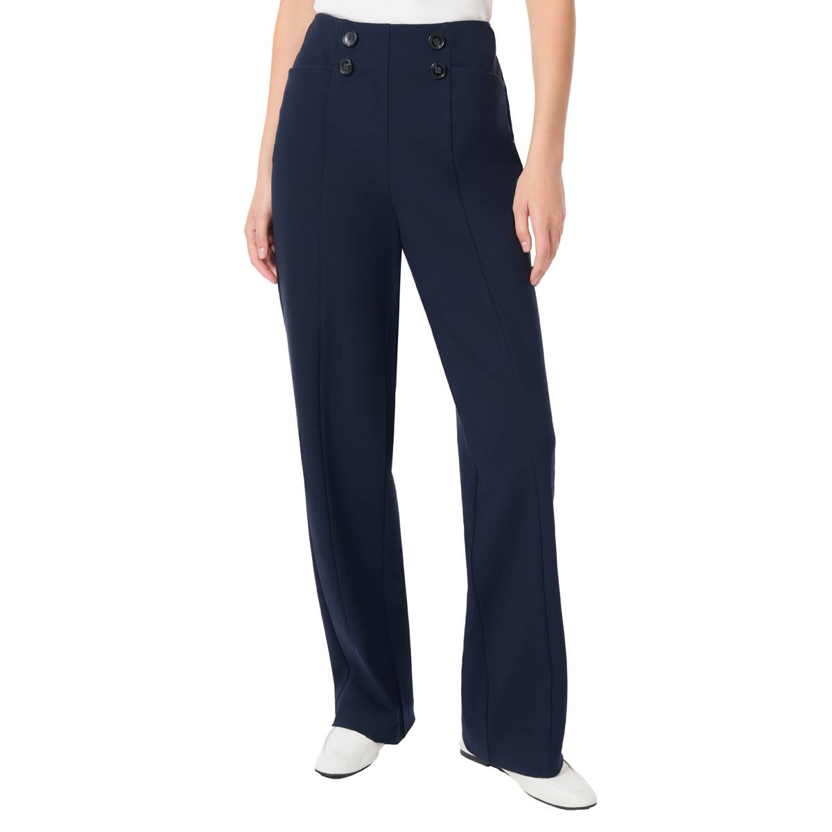 Womens Jones New York Pull-On Wide Leg High-Rise Pants