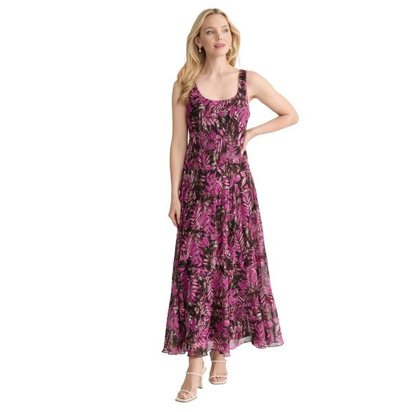 Petite Jones New York Sleeveless Tiered Leaf Maxi Dress