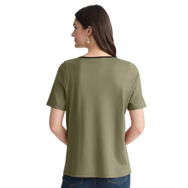 Womens Jones New York Short Sleeve Button Shoulder Blouse alternate view