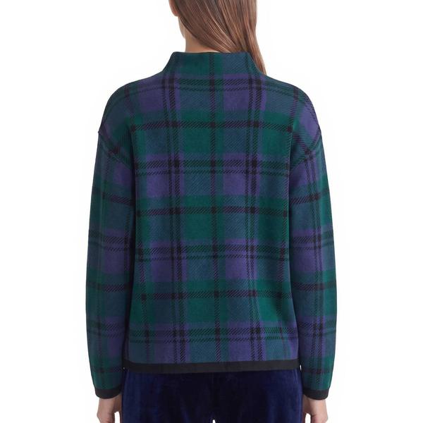 Womens Jones New York Long Sleeve Funnel Neck Plaid Sweater alternate view