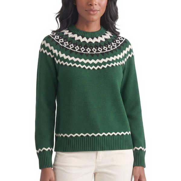 Petite Jones New York Long Sleeve Crew Neck Fair Isle Sweater