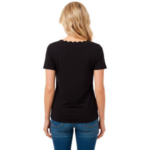 Womens AK Anne Klein Short Sleeve Scallop Neck Solid Tee alternate view