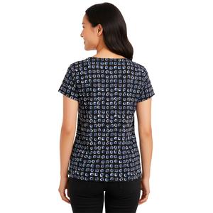 Petite AK Anne Klein Short Sleeve Geometric Blouse alternate view