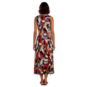 Petite AK Anne Klein Sleeveless Abstract Leaf Midi Dress alternate view