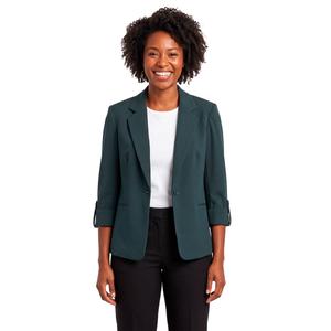 Womens AK Anne Klein Roll Tab One Button Notch Collar Blazer alternate view