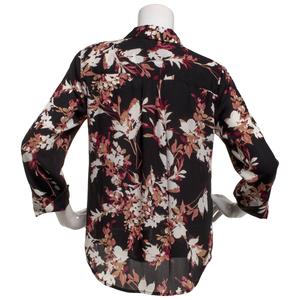 Womens AK Anne Klein 3/4 Sleeve Floral Button Front Blouse alternate view