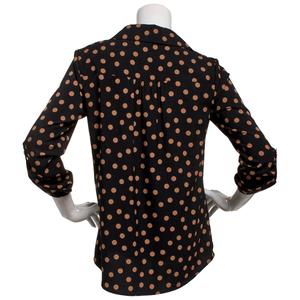 Womens AK Anne Klein 3/4 Sleeve Dot Split Neck Blouse alternate view