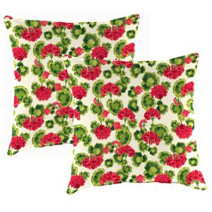 Jordan Manufacturing 2pk. Geranium Floral Outdoor Throw Pillows