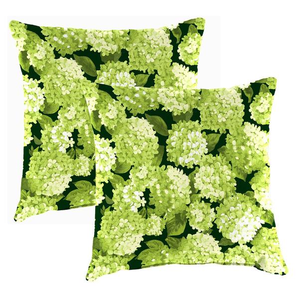 Jordan Manufacturing 2pk. Hydrangea Floral Outdoor Throw Pillows