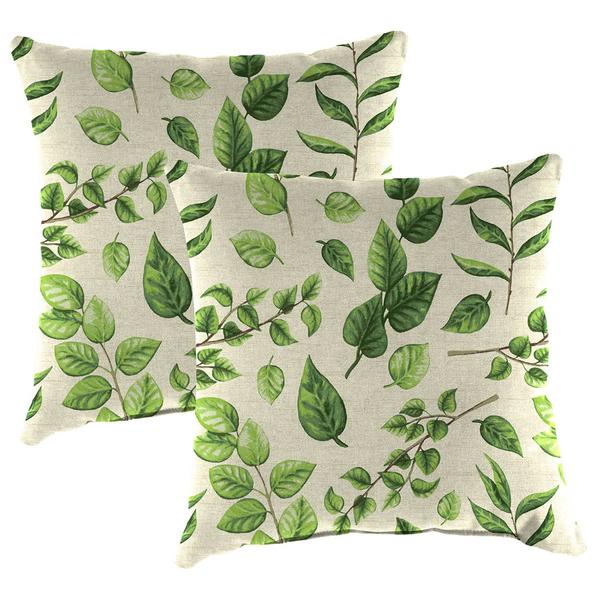Jordan Manufacturing 2pk. Natik Aloe Leaves Outdoor Throw Pillows