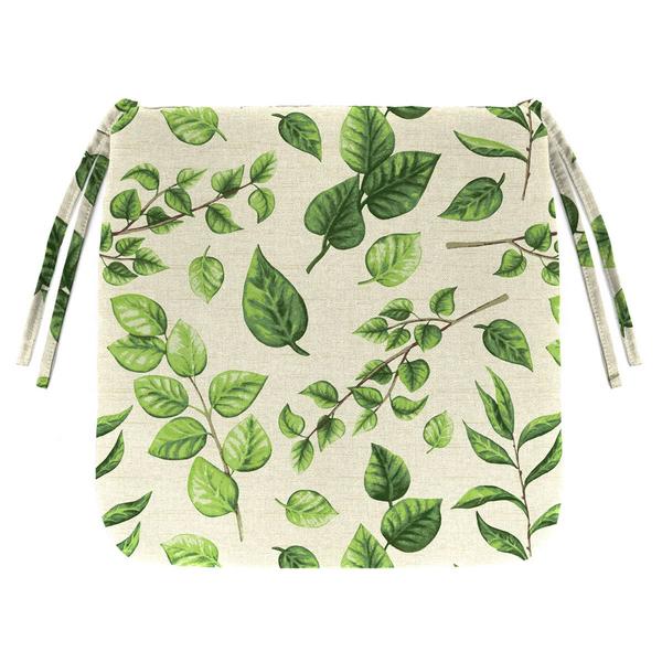 Jordan Manufacturing Natik Aloe Leaves Chair Pad Seat Cushion