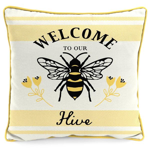 Jordan Manufacturing Welcome to Our Hive Outdoor Throw Pillow