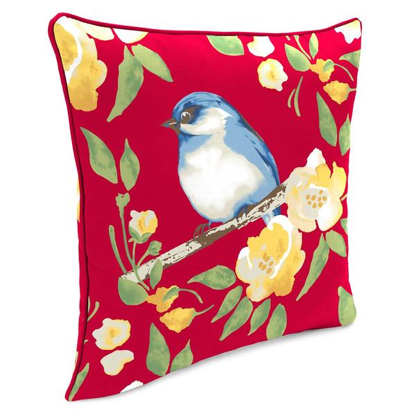 Jordan Manufacturing Bluebird Floral Outdoor Throw Pillow alternate view