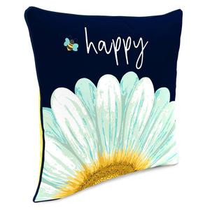 Jordan Manufacturing Bee Happy Daisy Outdoor Throw Pillow alternate view