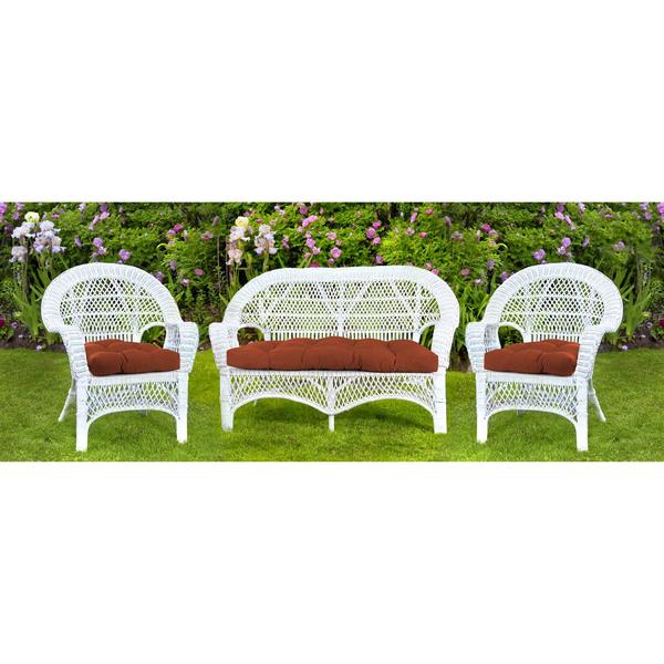 Jordan Manufacturing 3pc. Solid French Edge Outdoor Cushion Set alternate view