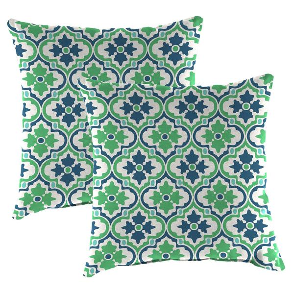 Jordan Manufacturing 2pk. Quatrefoil Outdoor Throw Pillow Set