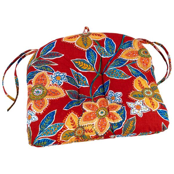 Jordan Manufacturing Floral Chair Cushion - Red
