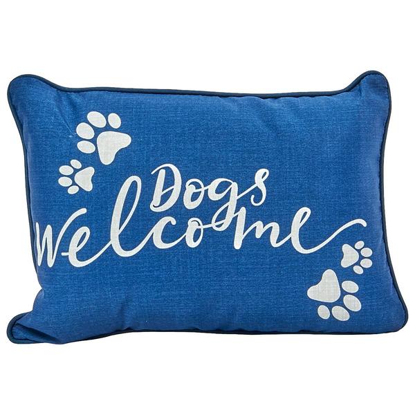Jordan Manufacturing Dogs Welcome Lumbar Pillow - Navy