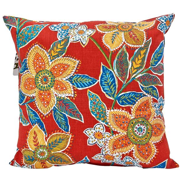Jordan Manufacturing Floral Outdoor Pillow - Red/Multi