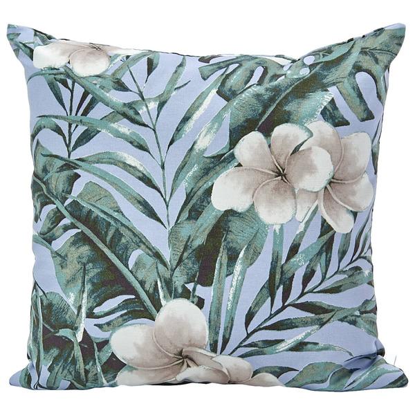 Jordan Manufacturing Floral Outdoor Pillow - Pale Blue/Putty Whit
