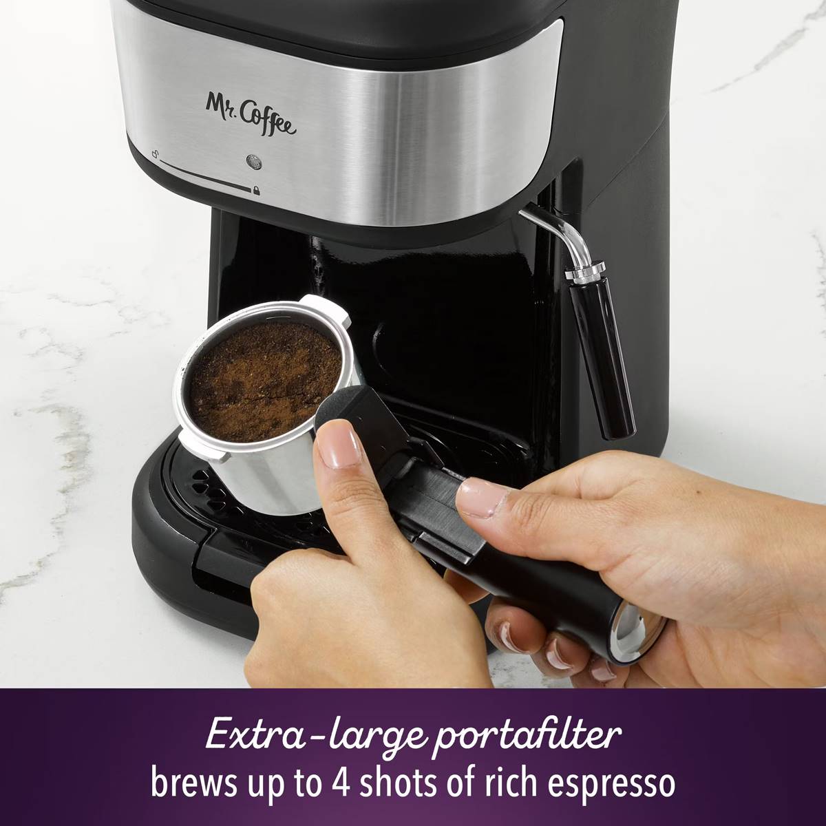 Mr. Coffee(R) 4 Shot Steam Espresso Cappuccino & Latte Maker